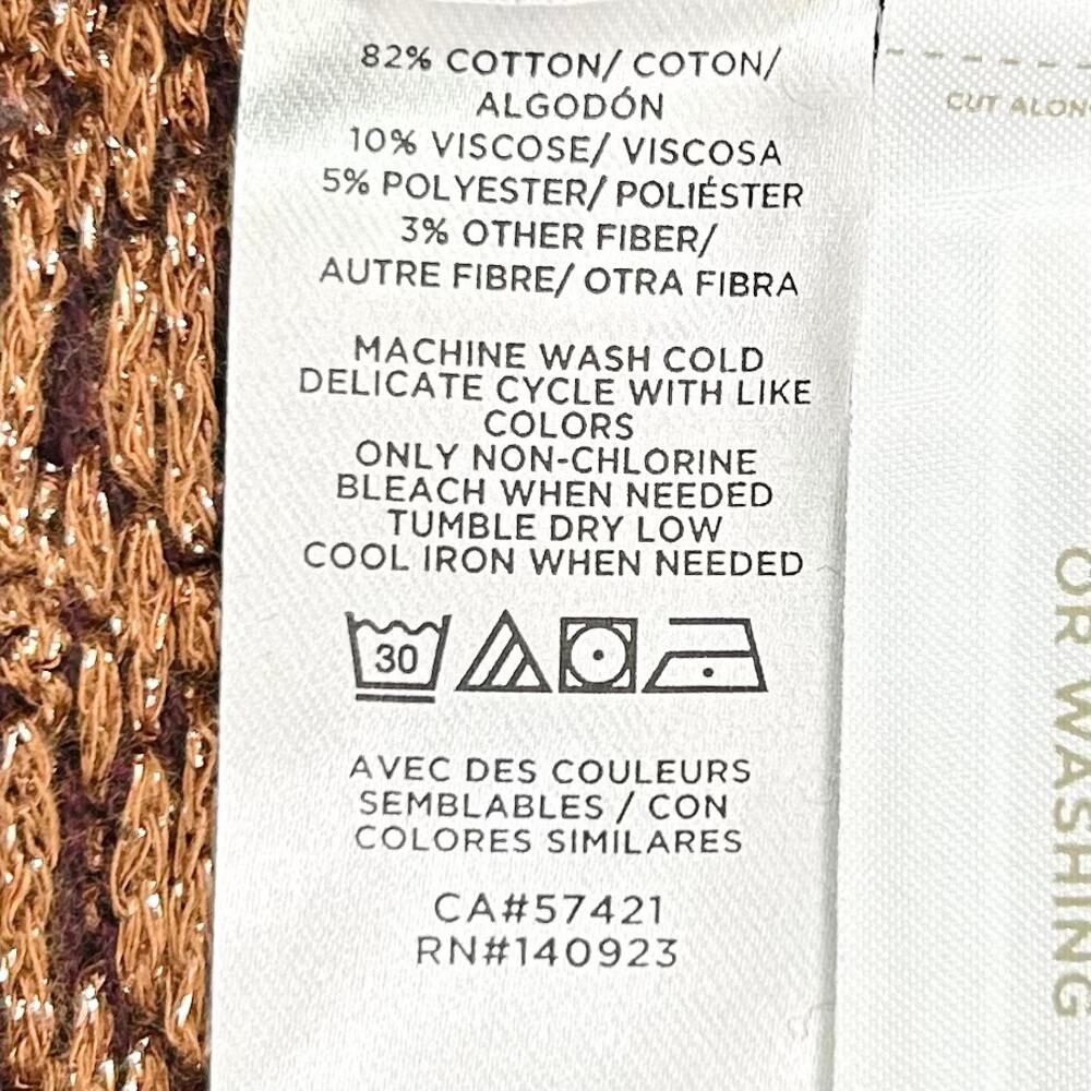 NWOT Striped Crewneck Sweater in Burgundy and Cream - Picture 8 of 8